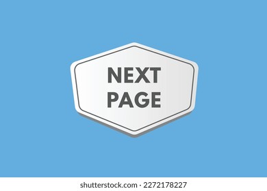 Next Page text Button. Next Page Sign Icon Label Sticker Web Buttons