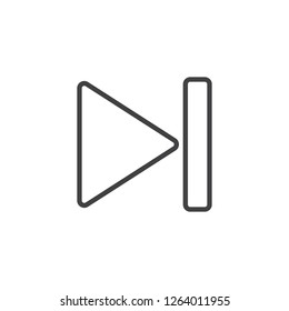 Next play button outline icon. linear style sign for mobile concept and web design. next button simple line vector icon. Symbol, logo illustration. Pixel perfect vector graphics