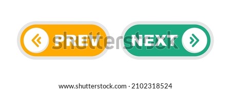 Next and previous button. Prev, next icon. Web buttons with arrows prev and next. Vector illustration.