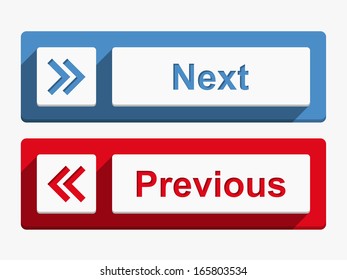 Next and previous buttons, flat design, vector eps10 illustration