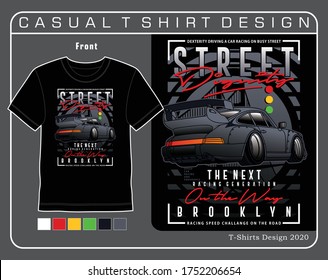 the next racing generation,vector car typography design illustration for t shirt