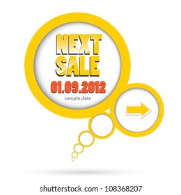 next sale image. vector sale banner. vector speech bubble.