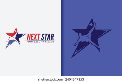 Next Star Football Training Academy Logo Design. Sport Vector Illustration.