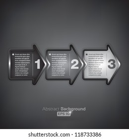 Next step arrow boxes on dark background
