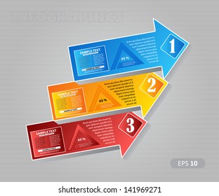 Next Step Colorful Arrows and Boxes. Vector illustration