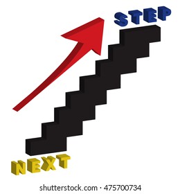 Next step concept vector on isolated white background