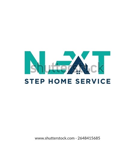 next step home service creative wordmark lettering logo design
