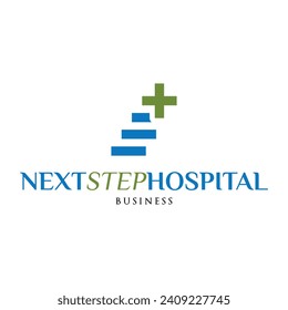 Next Step Hospital Icon Logo Design Template