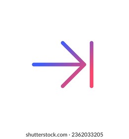 Next step pixel perfect gradient linear ui icon. Web browser. Digital program feature. Move forward. Line color user interface symbol. Modern style pictogram. Vector isolated outline illustration
