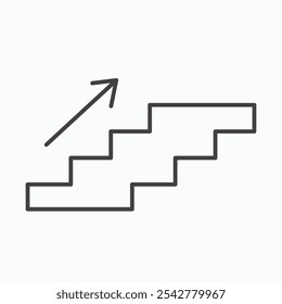 Next steps icon in black and white outlined stroke