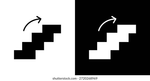 Next steps icon. Black and white simple flat design icon