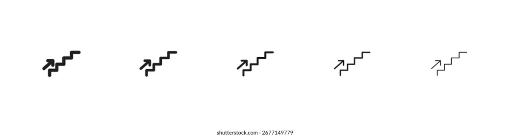 Icono de los próximos pasos ilustración plana set logo