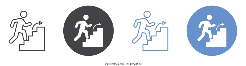 Next steps icon flat line symbol set.