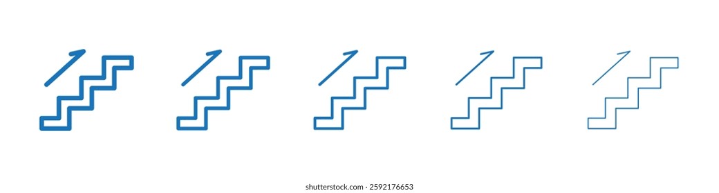 Next steps icon Symbol collection thin outline set