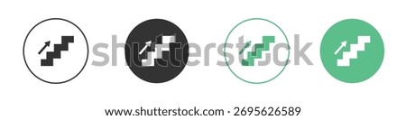 Next steps icons silhouette in flat black style.
