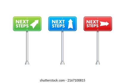 Next steps road sign illustration. Illustration vector graphic. Abstract change graphic