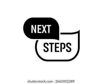 next steps text on white background