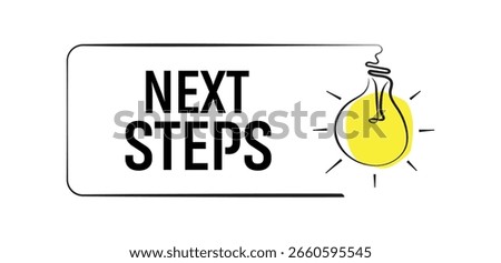 next steps text on white background