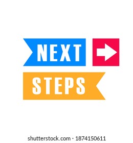 Next steps. Vector flat illustration on white background.