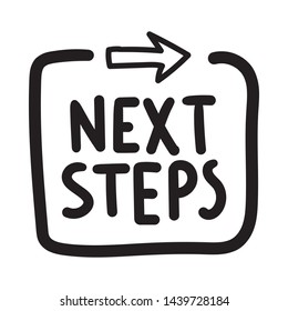 Next steps. Vector hand drawn illustration on white background.