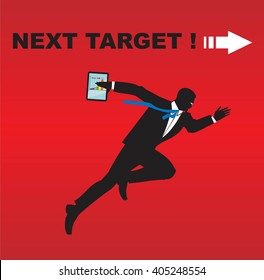 next target. next step. pursuit. competition. vector illustration to motivate your career. 