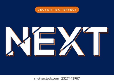 Ilustración vectorial del efecto de texto NEXT.