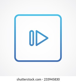 Next Track arrow Media player control rounded button for web, site, mobile, application. Vector illustration. Simple flat metro style