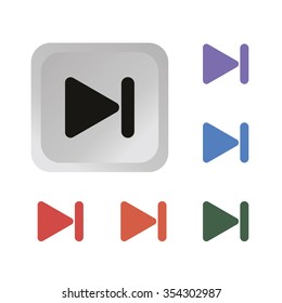 Next track button Color vector icon set 