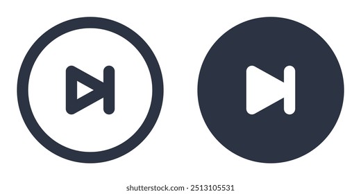 Next Track Button simple icons set designed in filled, outline, line and stroke style