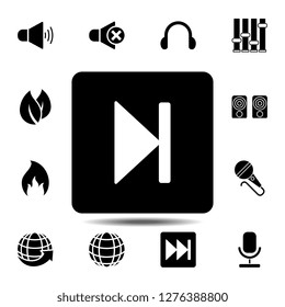 next track button symbol sign icon. Simple glyph vector element of web, minimalistic icons set for UI and UX, website or mobile application