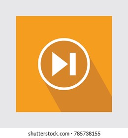 next track flat icon with long shadow