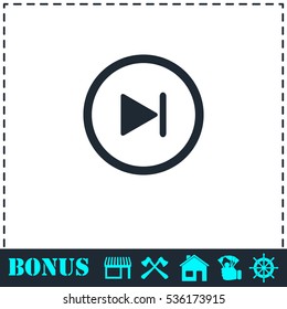 Next track icon flat. Simple vector symbol and bonus icon