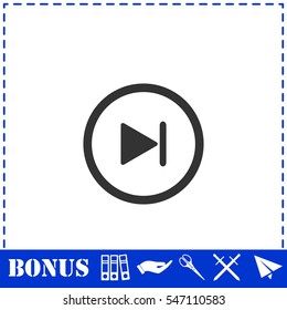 Next track icon flat. Simple vector symbol and bonus icon
