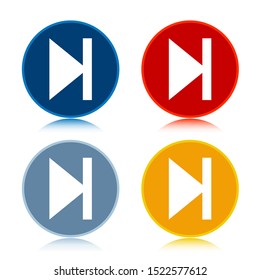 Next track icon isolated on trendy flat round buttons set reflected illustration design