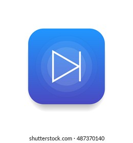 Next track icon vector, clip art. Also useful as logo, square app icon, web UI element, symbol, graphic image, transparent silhouette and illustration. Compatible as ai, cdr, jpg, png, svg, pdf, eps.