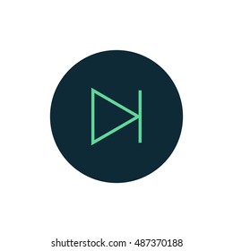 Next track icon vector, clip art. Also useful as logo, circle app icon, web UI element, symbol, graphic image, transparent silhouette and illustration. Compatible as ai, cdr, jpg, png, svg, pdf, eps.