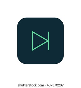 Next track icon vector, clip art. Also useful as logo, square app icon, web UI element, symbol, graphic image, transparent silhouette and illustration. Compatible as ai, cdr, jpg, png, svg, pdf, eps.