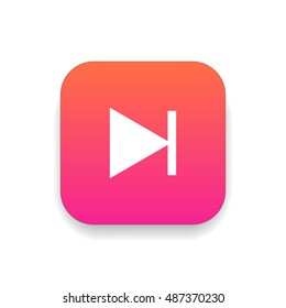Next track icon vector, clip art. Also useful as logo, square app icon, web UI element, symbol, graphic image, transparent silhouette and illustration.