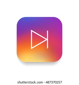 Next track icon vector, clip art. Also useful as logo, square app icon, web UI element, symbol, graphic image, silhouette and illustration. Compatible as ai, cdr, jpg, png, svg, pdf, eps.