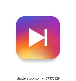Next track icon vector, clip art. Also useful as logo, square app icon, web UI element, symbol, graphic image, silhouette and illustration. Compatible with ai, cdr, jpg, png, svg, pdf and eps formats.