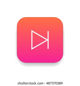 Next track icon vector, clip art. Also useful as logo, square app icon, web UI element, symbol, graphic image, silhouette and illustration. Compatible with ai, cdr, jpg, png, svg, pdf and eps formats.