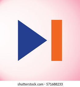 Next track icon vector, clip art. Also useful as logo, square app icon, web UI element, symbol, graphic image, transparent silhouette and illustration.