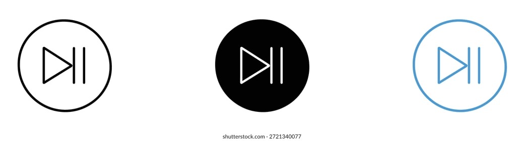 Next track media player button icon vector. media playback control symbol. vector illustration.