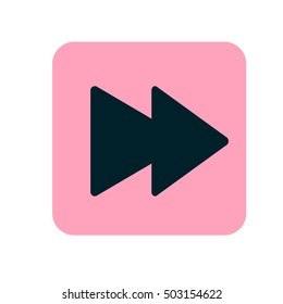Next track media player icon illustration. Pink flat icon. Vector
