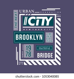 the next urban city typography for printing tee shirt design graphic, vector illustration urban young generation 