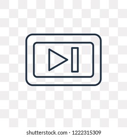Next vector outline icon isolated on transparent background, high quality linear Next transparency concept can be used web and mobile