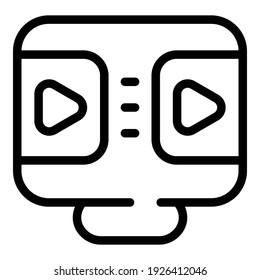 Siguiente icono de vídeo. Esquema del siguiente icono del vector de vídeo para el diseño web aislado en fondo blanco