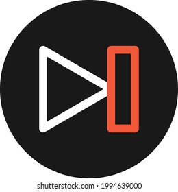 Siguiente imagen vectorial de icono de vídeo. También se puede usar para UI y UX. Adecuado para aplicaciones móviles, aplicaciones web y medios impresos.