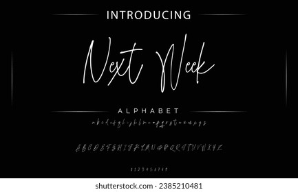 Next Week signature Font Calligraphy Logotype Script Brush Font Type Font lettering handwritten