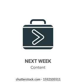 Next week vector icon on white background. Flat vector next week icon symbol sign from modern content collection for mobile concept and web apps design.